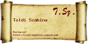 Toldi Szabina névjegykártya
